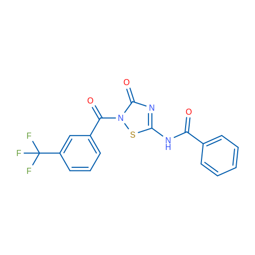 N-{3-oxo-2-[3-(trifluoromethyl)benzoyl]-2,3-dihydro-1,2,4-thiadiazol-5-yl}benzamide 1g