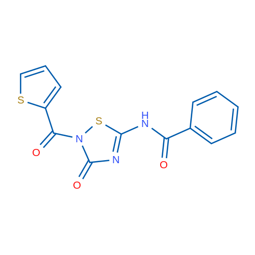 N-[3-Oxo-2-(thiophene-2-carbonyl)-2,3-dihydro-1,2,4-thiadiazol-5-yl]benzamide 1g
