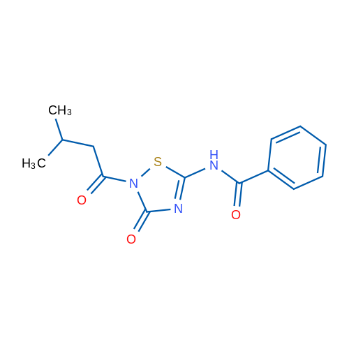 N-[2-(3-Methylbutanoyl)-3-oxo-2,3-dihydro-1,2,4-thiadiazol-5-yl]benzamide 1g
