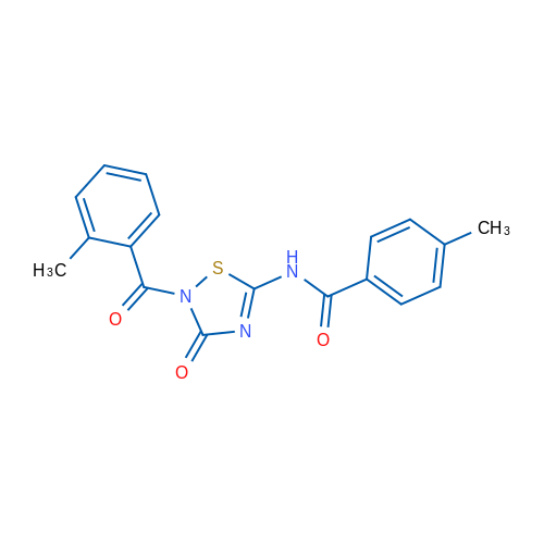 4-Methyl-N-[2-(2-methylbenzoyl)-3-oxo-2,3-dihydro-1,2,4-thiadiazol-5-yl]benzamide 1g
