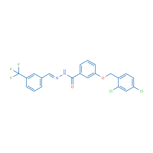 3-[(2,4-Dichlorophenyl)methoxy]-N'-[(1E)-[3-(trifluoromethyl)phenyl]methylidene]benzohydrazide 1g