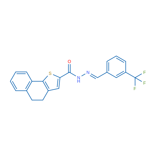 N'-[(1E)-[3-(Trifluoromethyl)phenyl]methylidene]-4H,5H-naphtho[1,2-b]thiophene-2-carbohydrazide 1g