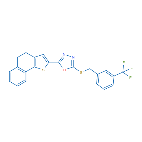 2-{4H,5H-naphtho[1,2-b]thiophen-2-yl}-5-({[3-(trifluoromethyl)phenyl]methyl}sulfanyl)-1,3,4-oxadiazole 1g