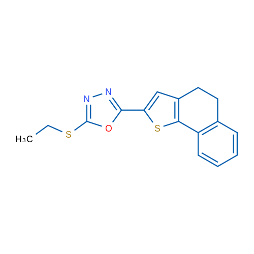 2-(Ethylsulfanyl)-5-{4H,5H-naphtho[1,2-b]thiophen-2-yl}-1,3,4-oxadiazole 1g
