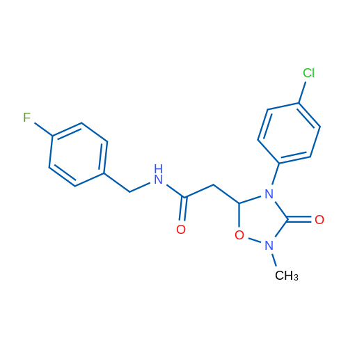 2-[4-(4-Chlorophenyl)-2-methyl-3-oxo-1,2,4-oxadiazolidin-5-yl]-N-[(4-fluorophenyl)methyl]acetamide 1g