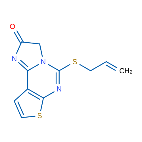 7-(Prop-2-en-1-ylsulfanyl)-10-thia-3,6,8-triazatricyclo[7.3.0.0^{2,6}]dodeca-1(9),2,7,11-tetraen-4-one 1g