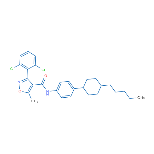 3-(2,6-Dichlorophenyl)-5-methyl-N-[4-(4-pentylcyclohexyl)phenyl]-1,2-oxazole-4-carboxamide 1g
