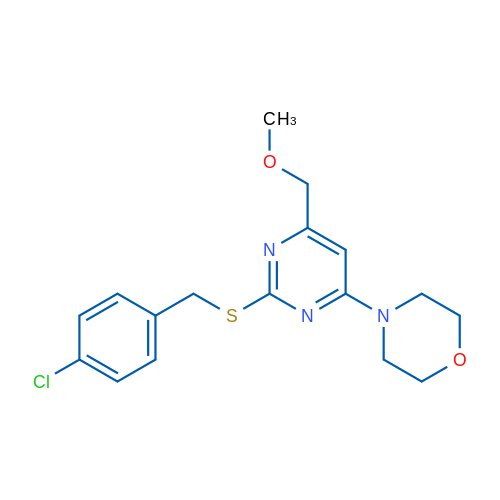 4-(2-{[(4-chlorophenyl)methyl]sulfanyl}-6-(methoxymethyl)pyrimidin-4-yl)morpholine 1g