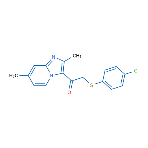2-[(4-Chlorophenyl)sulfanyl]-1-{2,7-dimethylimidazo[1,2-a]pyridin-3-yl}ethan-1-one 1g