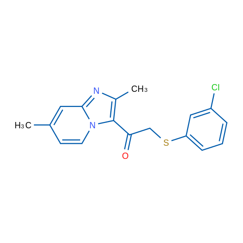 2-[(3-Chlorophenyl)sulfanyl]-1-{2,7-dimethylimidazo[1,2-a]pyridin-3-yl}ethan-1-one 1g