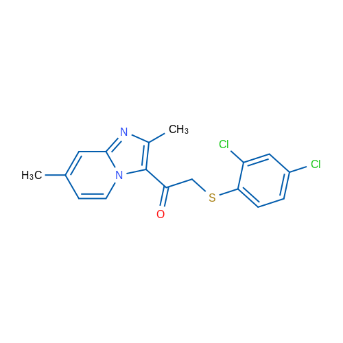 2-[(2,4-Dichlorophenyl)sulfanyl]-1-{2,7-dimethylimidazo[1,2-a]pyridin-3-yl}ethan-1-one 1g