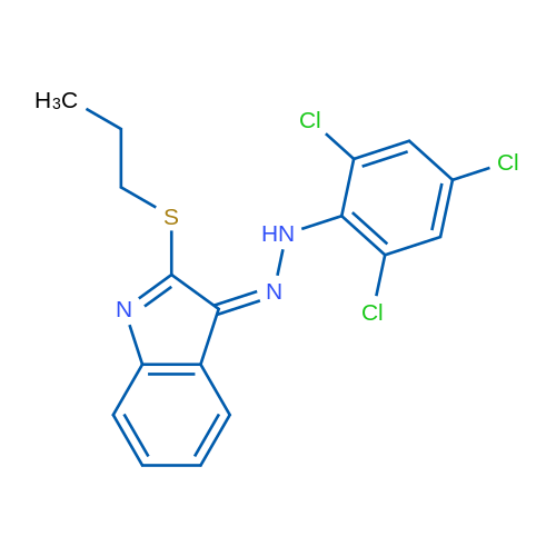 (3Z)-2-(Propylsulfanyl)-3-[2-(2,4,6-trichlorophenyl)hydrazin-1-ylidene]-3H-indole 1g