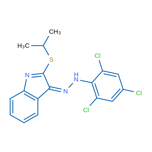 (3Z)-2-(Propan-2-ylsulfanyl)-3-[2-(2,4,6-trichlorophenyl)hydrazin-1-ylidene]-3H-indole 1g