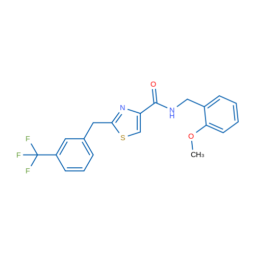N-[(2-Methoxyphenyl)methyl]-2-{[3-(trifluoromethyl)phenyl]methyl}-1,3-thiazole-4-carboxamide 1g