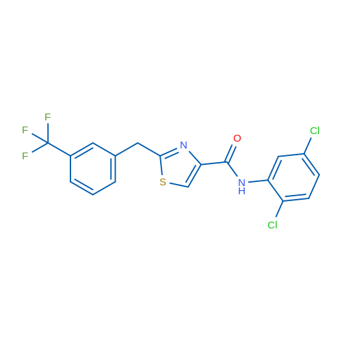 N-(2,5-Dichlorophenyl)-2-{[3-(trifluoromethyl)phenyl]methyl}-1,3-thiazole-4-carboxamide 1g