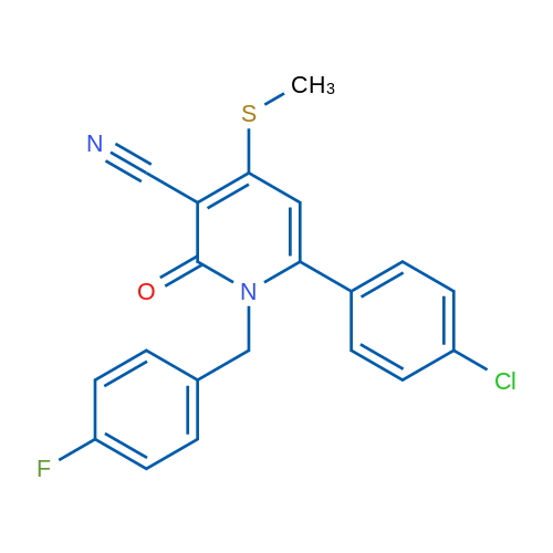 6-(4-Chlorophenyl)-1-[(4-fluorophenyl)methyl]-4-(methylsulfanyl)-2-oxo-1,2-dihydropyridine-3-carbonitrile 1g