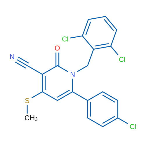 6-(4-Chlorophenyl)-1-[(2,6-dichlorophenyl)methyl]-4-(methylsulfanyl)-2-oxo-1,2-dihydropyridine-3-carbonitrile 1g