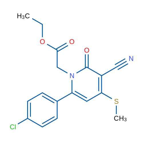 Ethyl 2-[6-(4-chlorophenyl)-3-cyano-4-(methylsulfanyl)-2-oxo-1,2-dihydropyridin-1-yl]acetate 1g