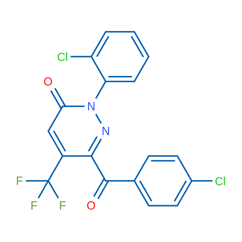 6-(4-Chlorobenzoyl)-2-(2-chlorophenyl)-5-(trifluoromethyl)-2,3-dihydropyridazin-3-one 1g