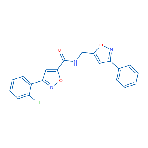3-(2-Chlorophenyl)-N-[(3-phenyl-1,2-oxazol-5-yl)methyl]-1,2-oxazole-5-carboxamide 1g