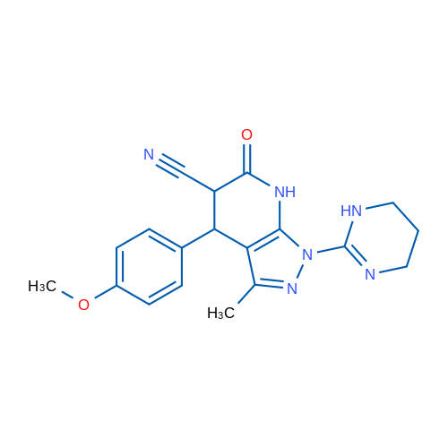4-(4-Methoxyphenyl)-3-methyl-6-oxo-1-(1,4,5,6-tetrahydropyrimidin-2-yl)-1H,4H,5H,6H,7H-pyrazolo[3,4-b]pyridine-5-carbonitrile 1g