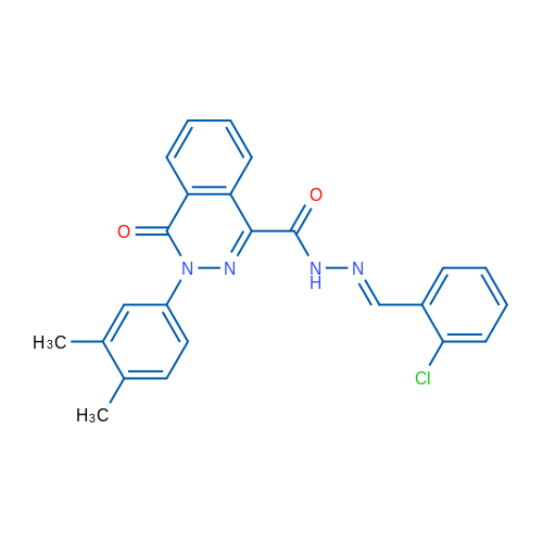 N'-[(1E)-(2-Chlorophenyl)methylidene]-3-(3,4-dimethylphenyl)-4-oxo-3,4-dihydrophthalazine-1-carbohydrazide 1g