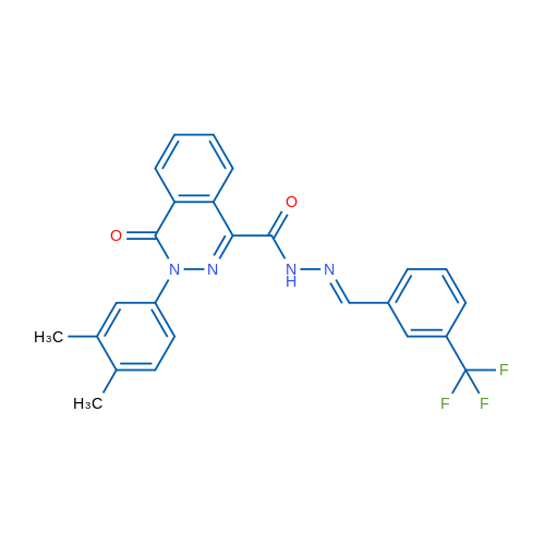 3-(3,4-Dimethylphenyl)-4-oxo-N'-[(1E)-[3-(trifluoromethyl)phenyl]methylidene]-3,4-dihydrophthalazine-1-carbohydrazide 1g