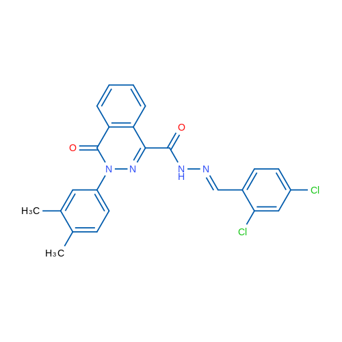 N'-[(1E)-(2,4-Dichlorophenyl)methylidene]-3-(3,4-dimethylphenyl)-4-oxo-3,4-dihydrophthalazine-1-carbohydrazide 1g