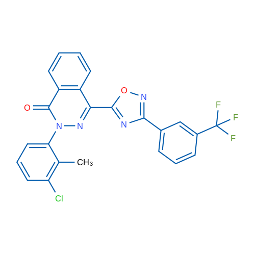 2-(3-Chloro-2-methylphenyl)-4-{3-[3-(trifluoromethyl)phenyl]-1,2,4-oxadiazol-5-yl}-1,2-dihydrophthalazin-1-one 1g