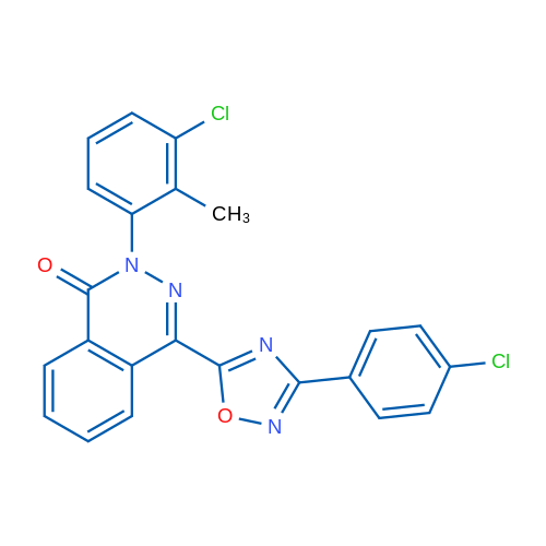 2-(3-Chloro-2-methylphenyl)-4-[3-(4-chlorophenyl)-1,2,4-oxadiazol-5-yl]-1,2-dihydrophthalazin-1-one 1g