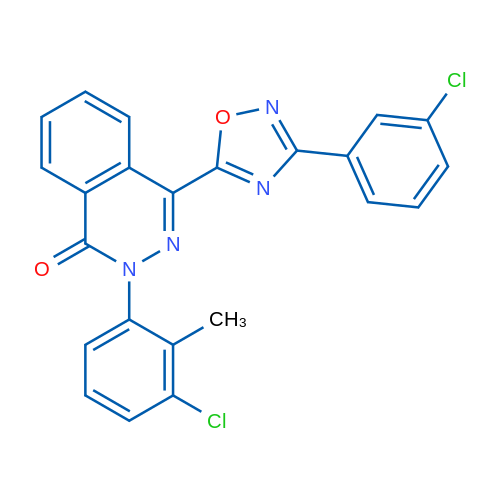 2-(3-Chloro-2-methylphenyl)-4-[3-(3-chlorophenyl)-1,2,4-oxadiazol-5-yl]-1,2-dihydrophthalazin-1-one 1g