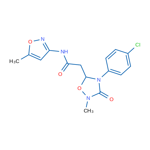 2-[4-(4-Chlorophenyl)-2-methyl-3-oxo-1,2,4-oxadiazolidin-5-yl]-N-(5-methyl-1,2-oxazol-3-yl)acetamide 1g