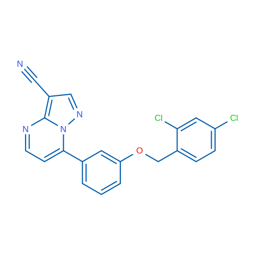 7-{3-[(2,4-dichlorophenyl)methoxy]phenyl}pyrazolo[1,5-a]pyrimidine-3-carbonitrile 1g