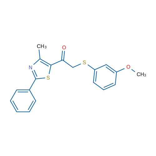2-[(3-Methoxyphenyl)sulfanyl]-1-(4-methyl-2-phenyl-1,3-thiazol-5-yl)ethan-1-one 1g