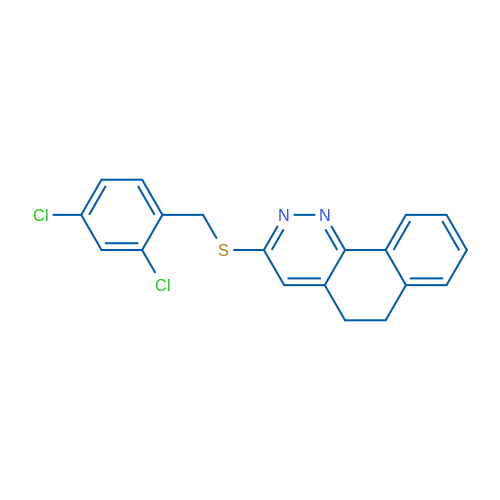3-{[(2,4-dichlorophenyl)methyl]sulfanyl}-5H,6H-benzo[h]cinnoline 1g