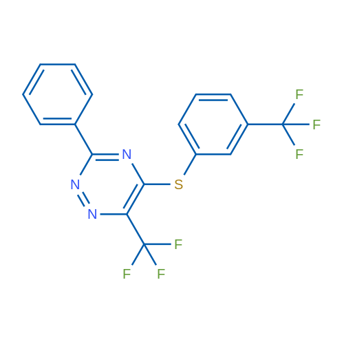 3-Phenyl-6-(trifluoromethyl)-5-{[3-(trifluoromethyl)phenyl]sulfanyl}-1,2,4-triazine 1g