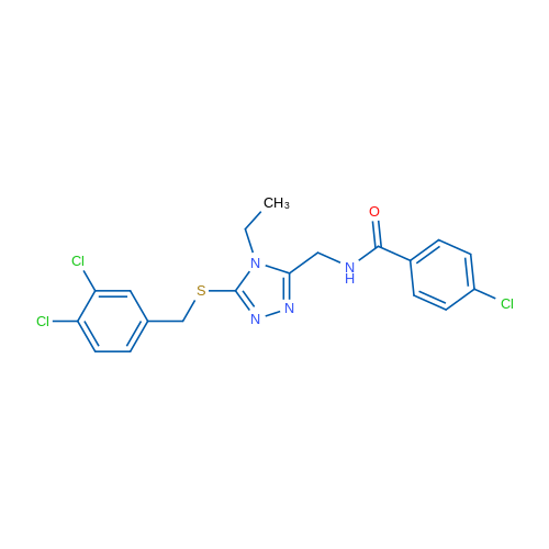 4-Chloro-N-[(5-{[(3,4-dichlorophenyl)methyl]sulfanyl}-4-ethyl-4H-1,2,4-triazol-3-yl)methyl]benzamide 1g