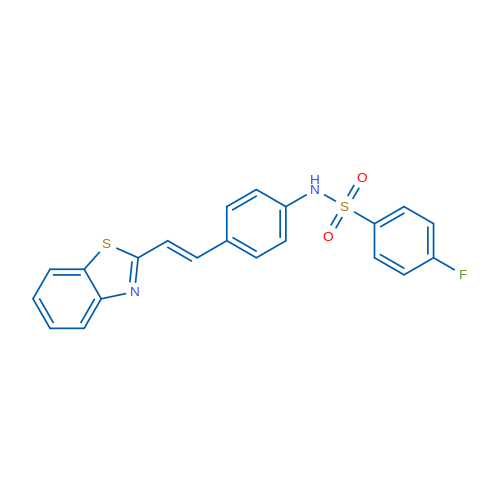 N-{4-[(E)-2-(1,3-benzothiazol-2-yl)ethenyl]phenyl}-4-fluorobenzene-1-sulfonamide 1g