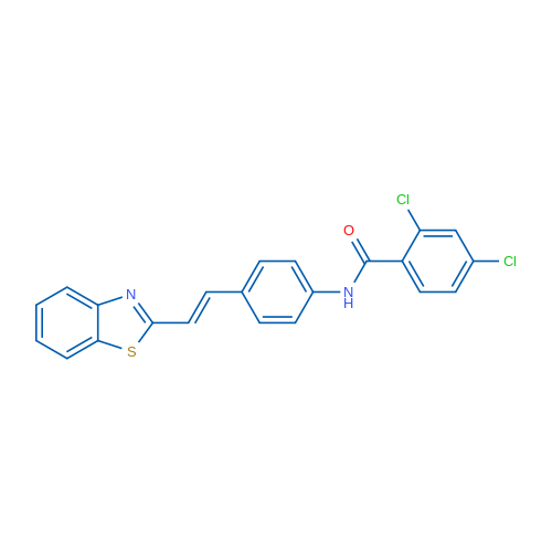 N-{4-[(E)-2-(1,3-benzothiazol-2-yl)ethenyl]phenyl}-2,4-dichlorobenzamide 1g