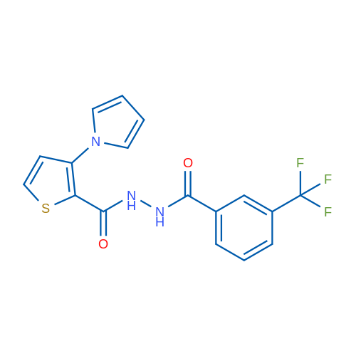 N'-[3-(1H-Pyrrol-1-yl)thiophene-2-carbonyl]-3-(trifluoromethyl)benzohydrazide 1g