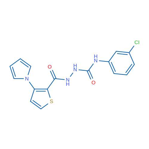 N-{[(3-chlorophenyl)carbamoyl]amino}-3-(1H-pyrrol-1-yl)thiophene-2-carboxamide 1g