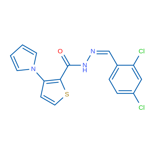N'-[(1Z)-(2,4-Dichlorophenyl)methylidene]-3-(1H-pyrrol-1-yl)thiophene-2-carbohydrazide 1g