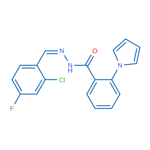 N'-[(1Z)-(2-Chloro-4-fluorophenyl)methylidene]-2-(1H-pyrrol-1-yl)benzohydrazide 1g