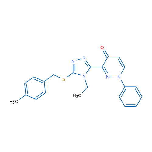 3-(4-Ethyl-5-{[(4-methylphenyl)methyl]sulfanyl}-4H-1,2,4-triazol-3-yl)-1-phenyl-1,4-dihydropyridazin-4-one 1g