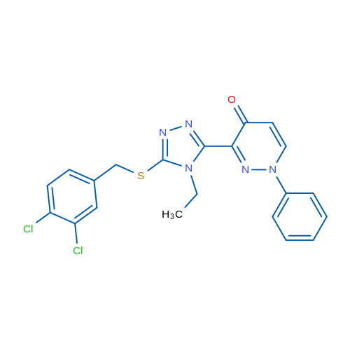 3-(5-{[(3,4-dichlorophenyl)methyl]sulfanyl}-4-ethyl-4H-1,2,4-triazol-3-yl)-1-phenyl-1,4-dihydropyridazin-4-one 1g