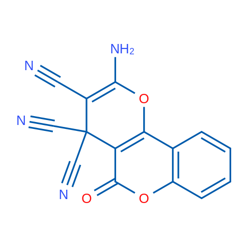 2-Amino-5-oxo-4H,5H-pyrano[3,2-c]chromene-3,4,4-tricarbonitrile 1g