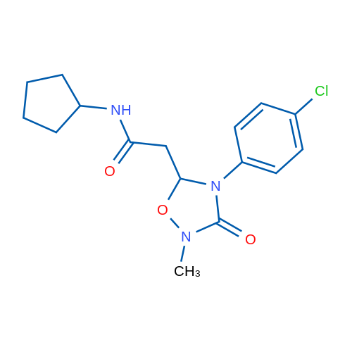 2-[4-(4-Chlorophenyl)-2-methyl-3-oxo-1,2,4-oxadiazolidin-5-yl]-N-cyclopentylacetamide 1g