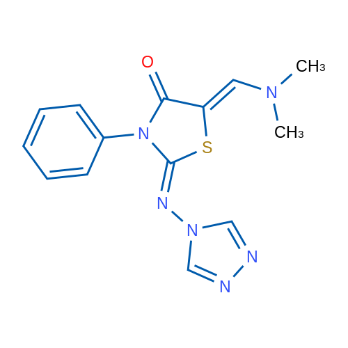 (2Z,5Z)-5-[(Dimethylamino)methylidene]-3-phenyl-2-[(4H-1,2,4-triazol-4-yl)imino]-1,3-thiazolidin-4-one 1g