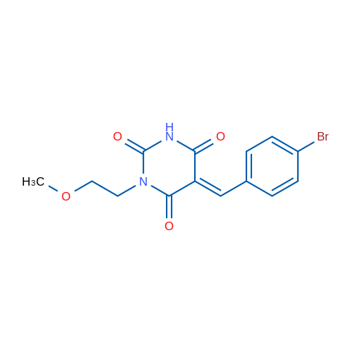 (5E)-5-[(4-Bromophenyl)methylidene]-1-(2-methoxyethyl)-1,3-diazinane-2,4,6-trione 1g