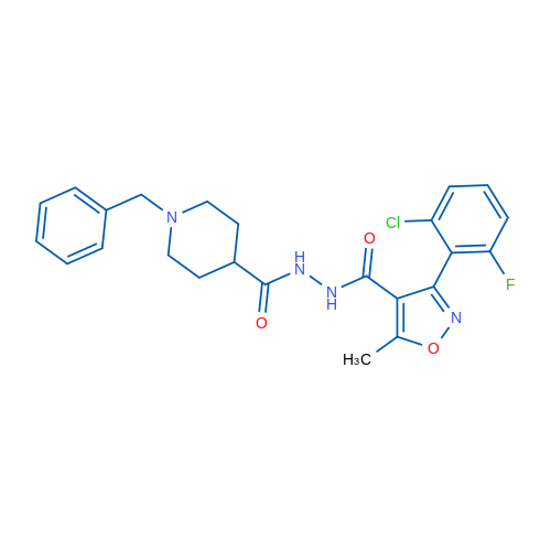 1-Benzyl-N'-[3-(2-chloro-6-fluorophenyl)-5-methyl-1,2-oxazole-4-carbonyl]piperidine-4-carbohydrazide 1g